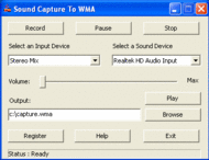 Sound Capture To WMA screenshot
